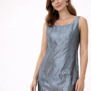 Frascara Metallic Grey/Silver Sleeveless Dress Elegant Occasion Midi (Size16)